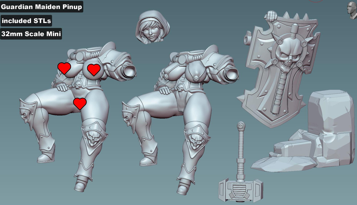 Guardian Maiden Pinup Sibling of Combat by Gaz Minis