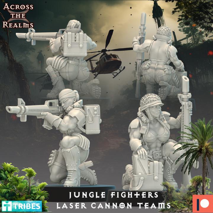 Jungle Fighter Laser Cannon teams by Across the Realms Miniatures