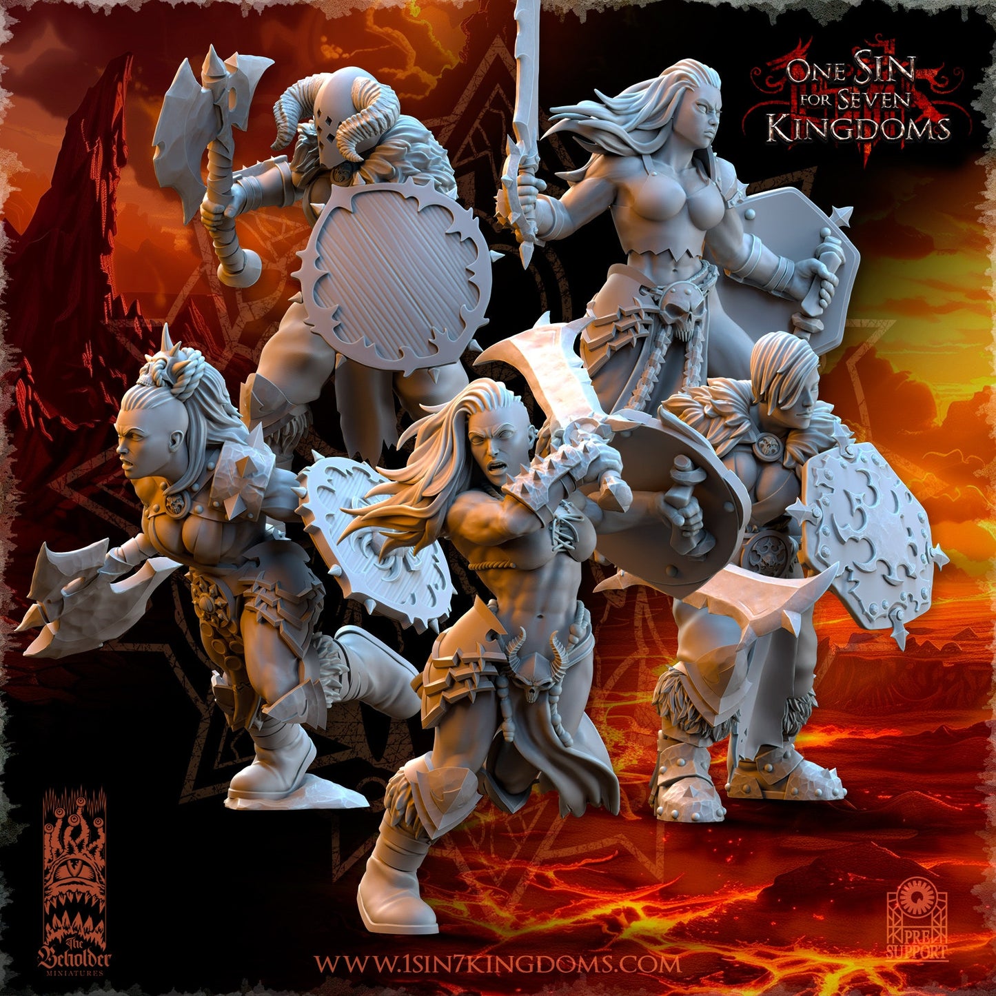 Female Barbarian Razor Warriors by Beholder Miniatures