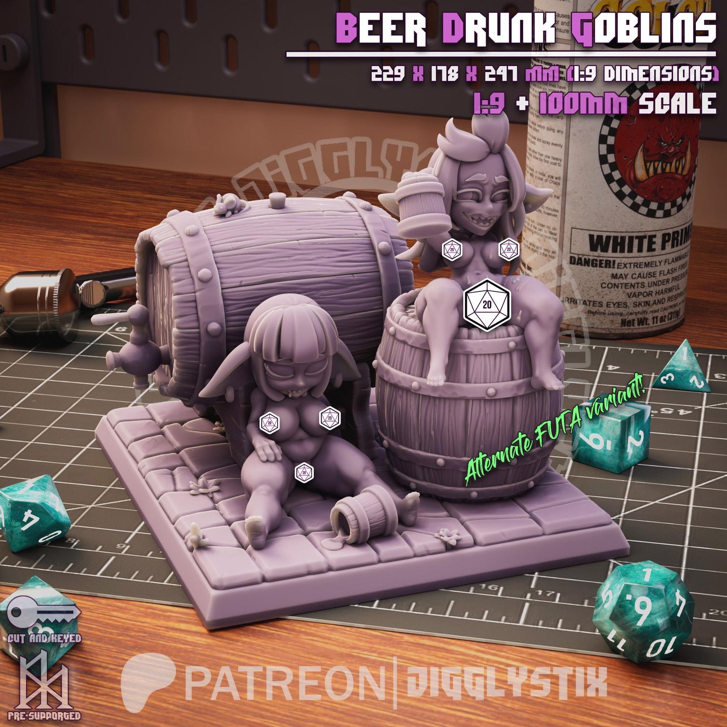 Beer Drunk Goblins Statue Model Kit by Jigglystix Pin Up Factory