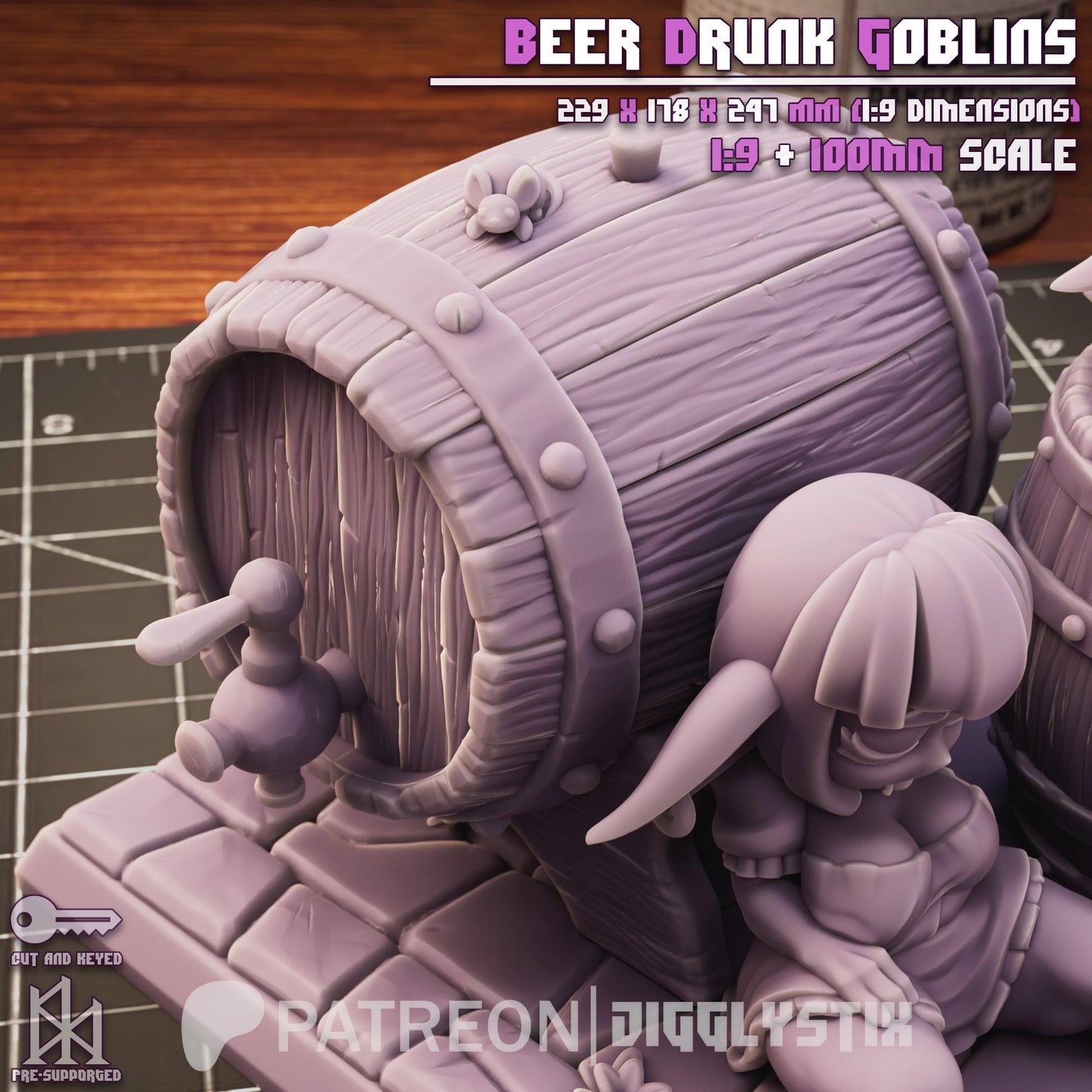 Beer Drunk Goblins Statue Model Kit by Jigglystix Pin Up Factory