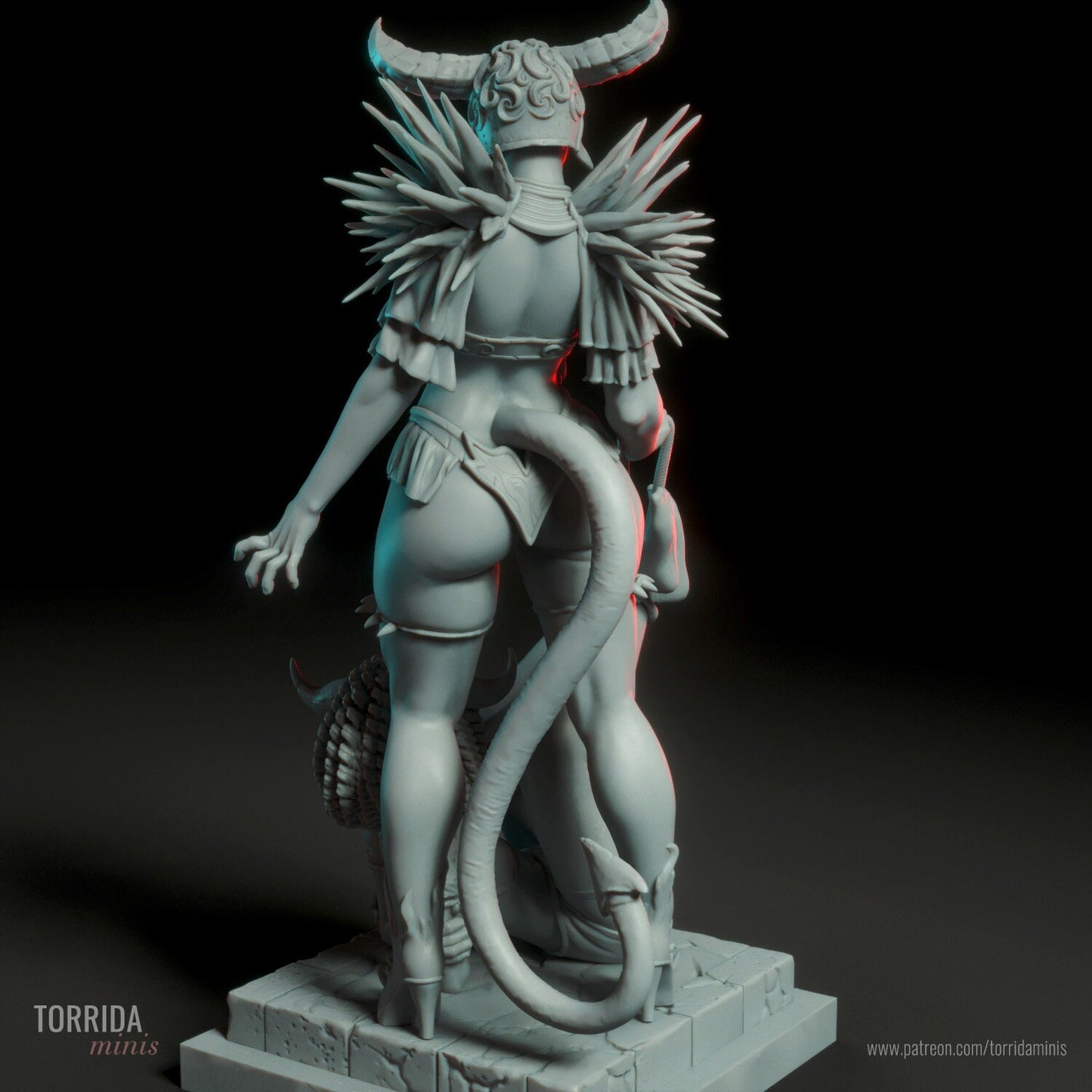 Bilha Demon Dominatrix Statue Model Kit by Torrida Minis Miniatures