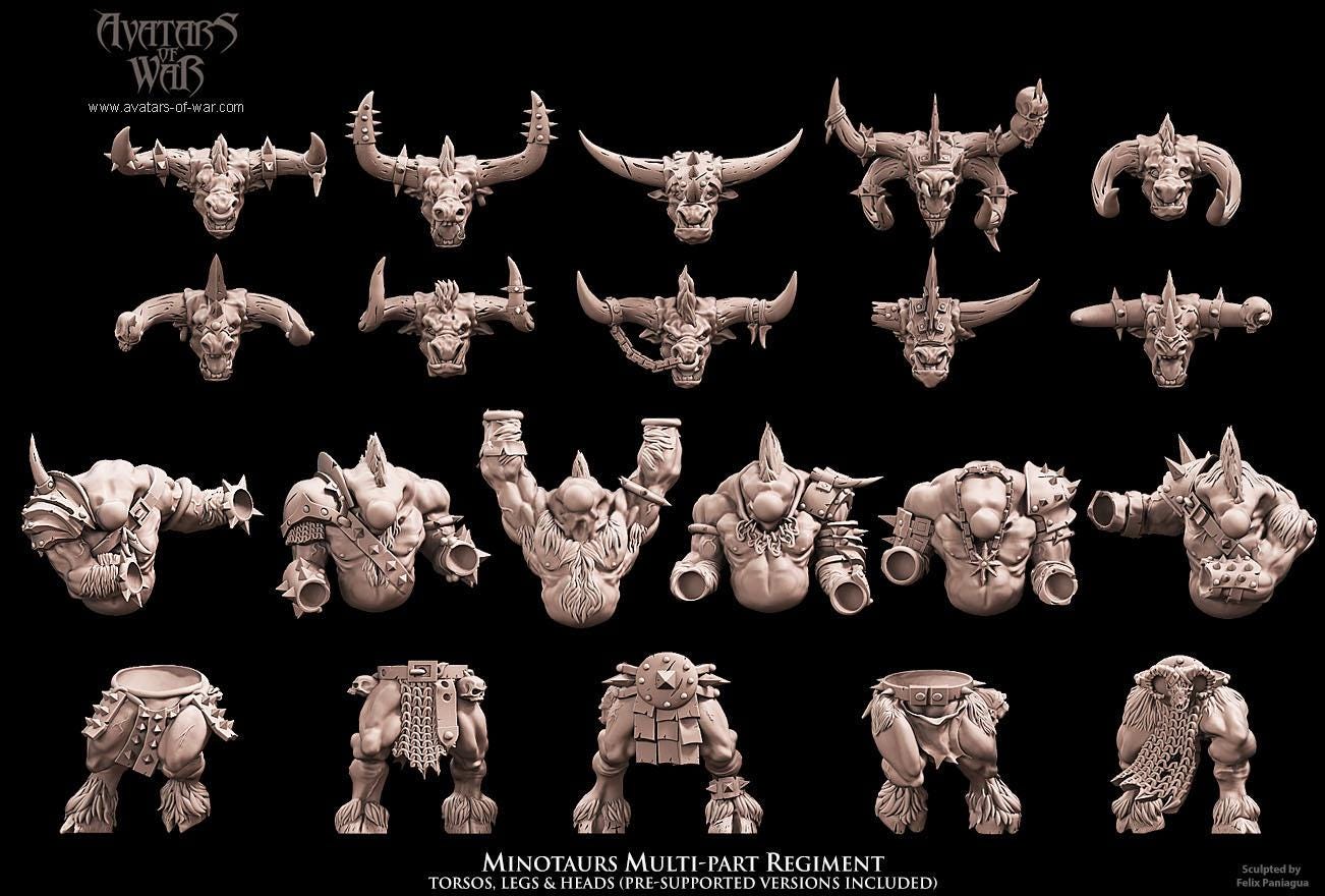 Minotaurs Modular Unit by Avatars of War Miniatures