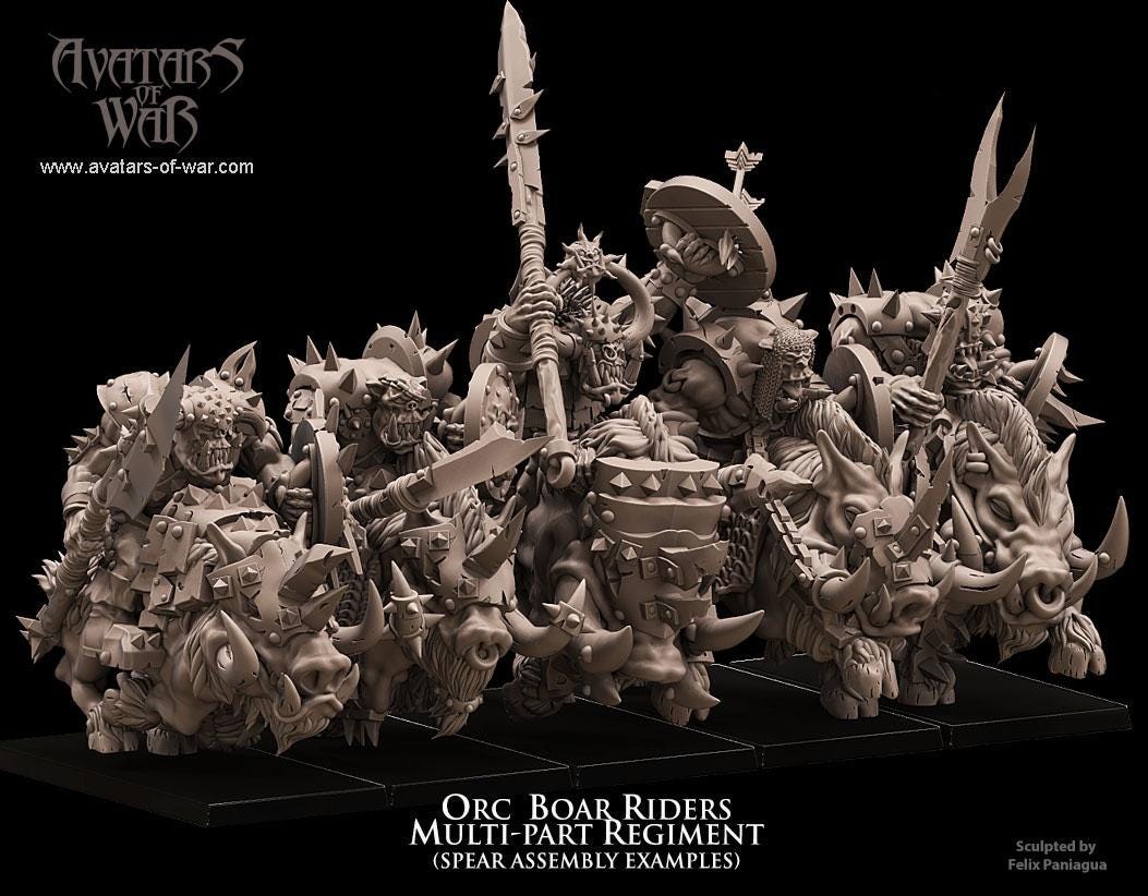 Orc Boar Riders Unit by Avatars of War Miniatures
