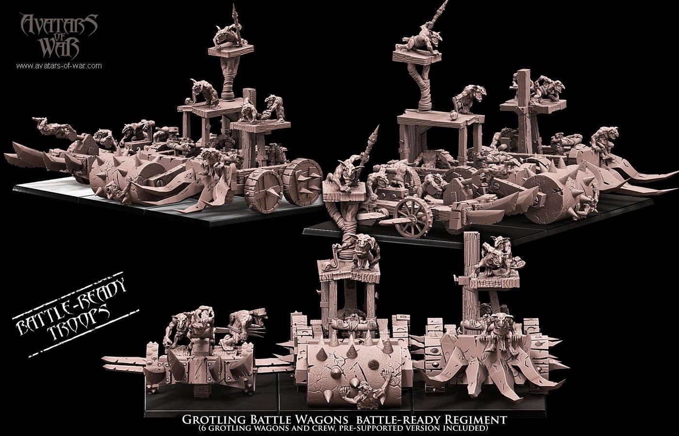 Grotling Battlewagons Battle Ready by Avatars of War Miniatures