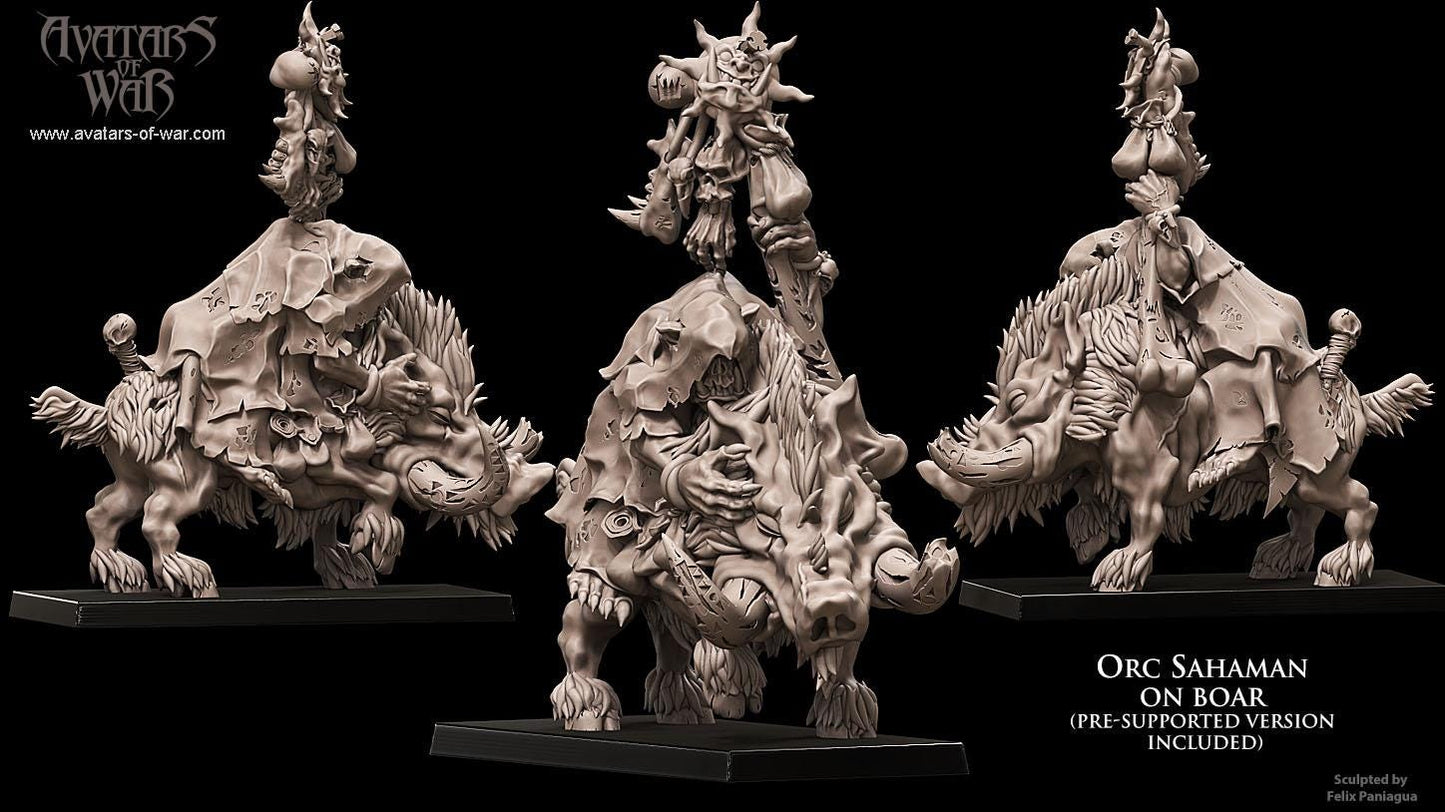 Orc Shaman on boar by Avatars of War Miniatures