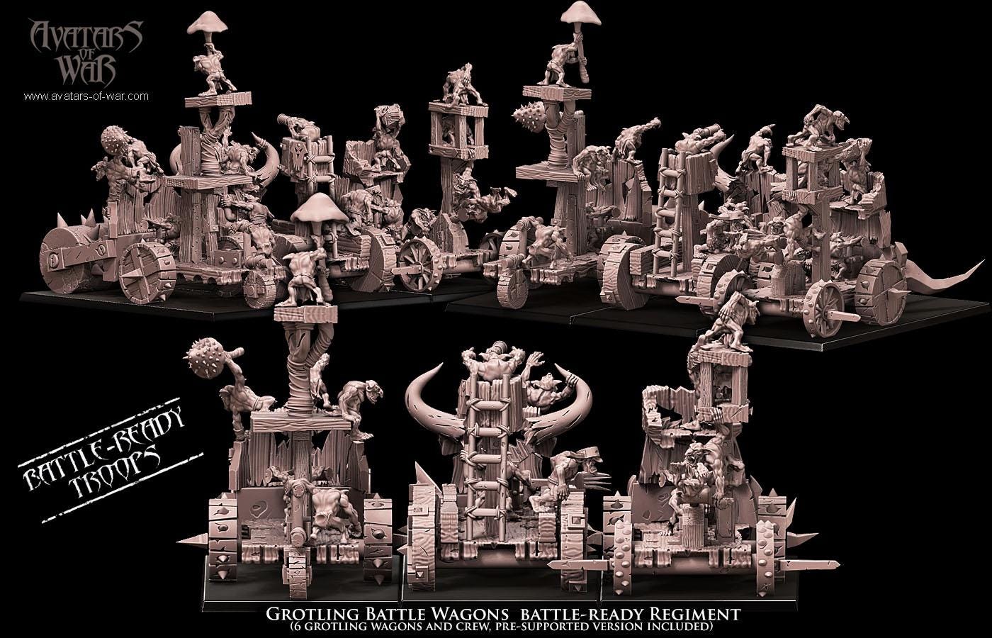 Grotling Battlewagons Battle Ready by Avatars of War Miniatures