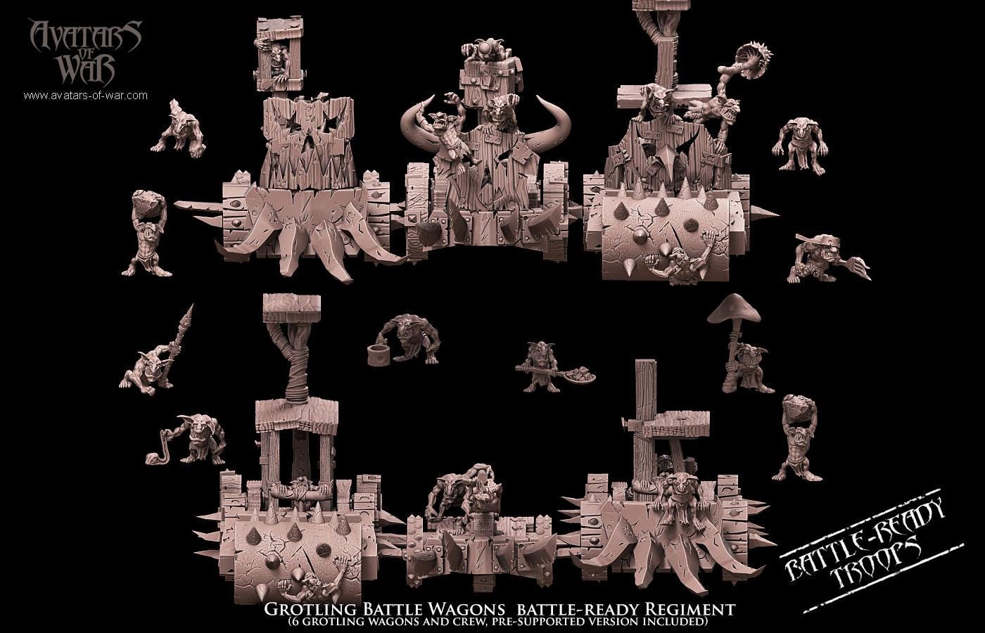 Grotling Battlewagons Battle Ready by Avatars of War Miniatures
