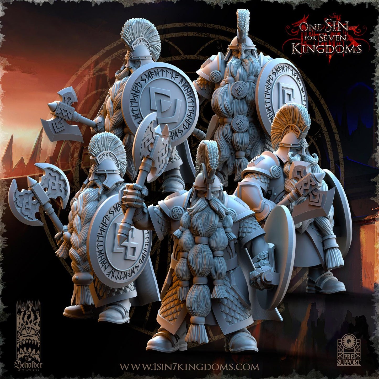 Dwarven Kingdoms Highborn Warriors by Beholder Miniatures