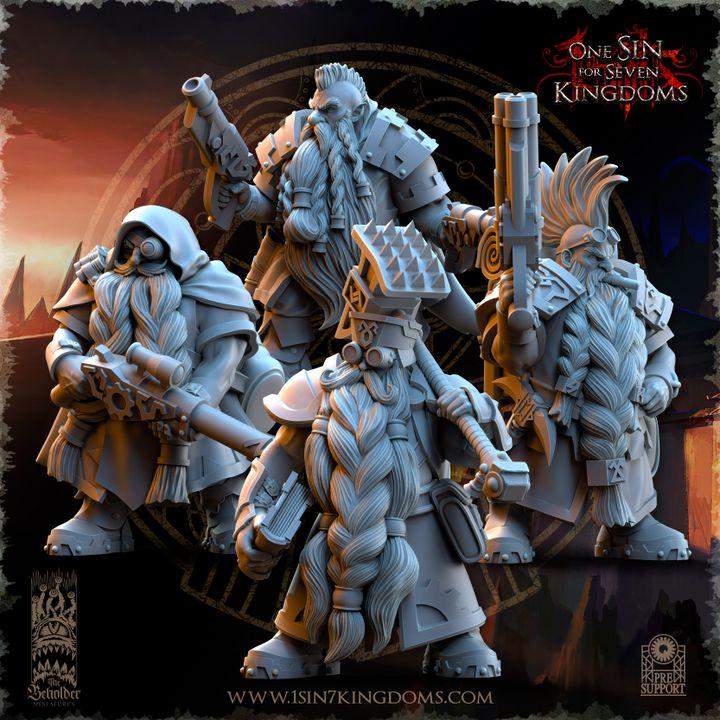 Dwarven Kingdoms War Engineers by Beholder Miniatures