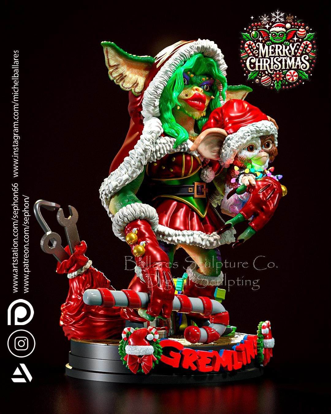 Holiday Greta Gremlin Statue Model Kit by Creative Geek MB
