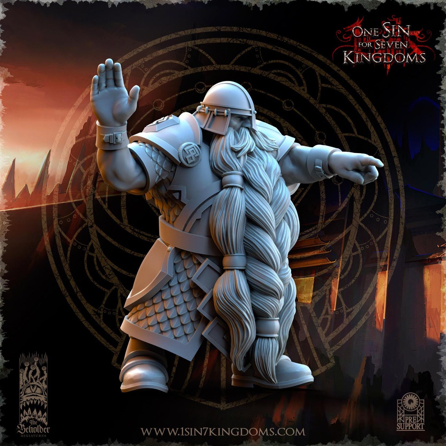 Dwarven Kingdoms Catapult with Crew by Beholder Miniatures