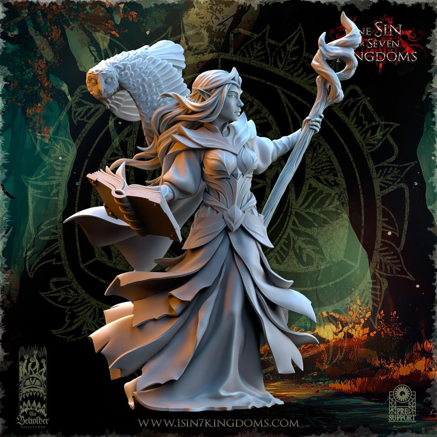 Evergreen Elves Nuara, Whisper of the Trees by Beholder Miniatures