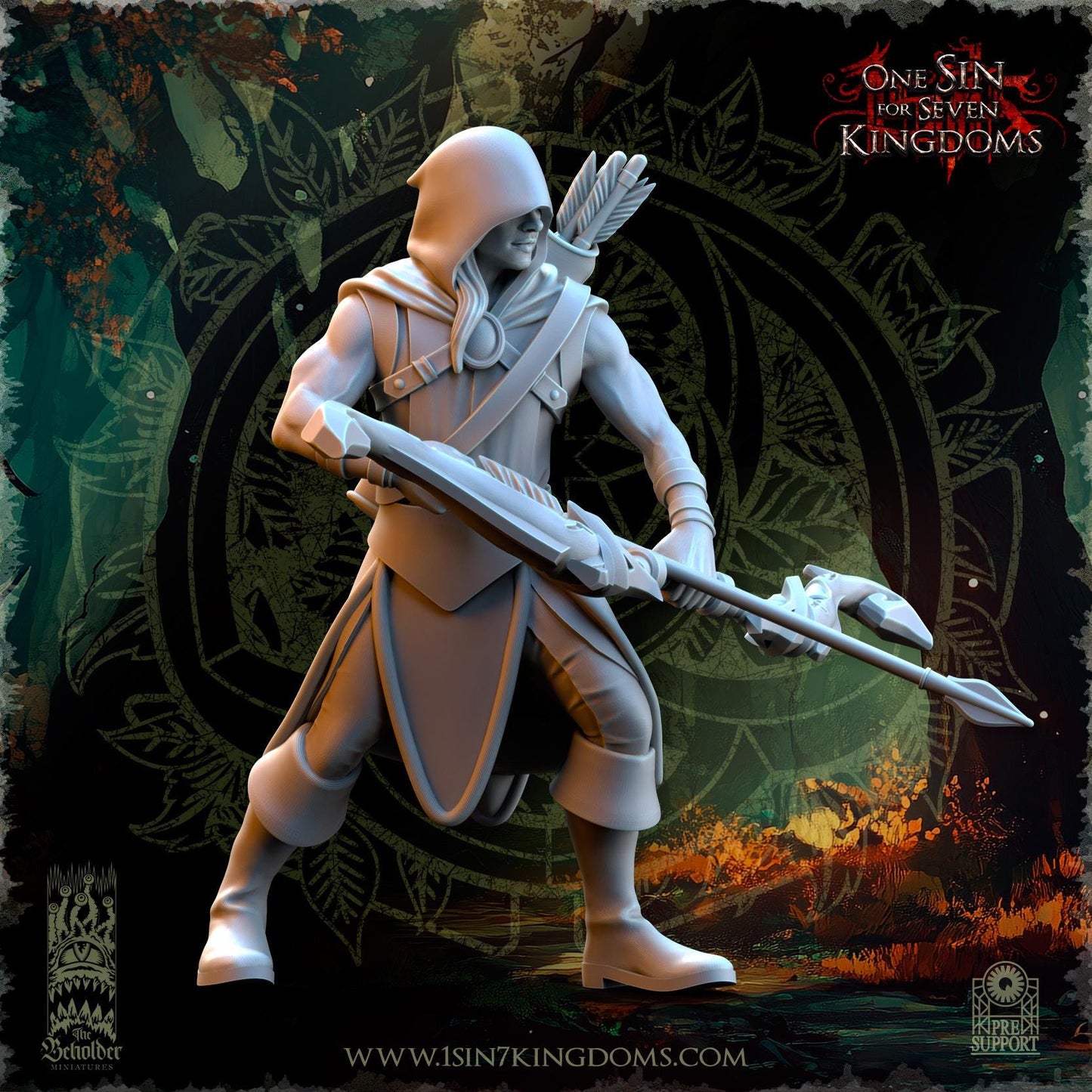 Evergreen Elves Rangers with Hood by Beholder Miniatures