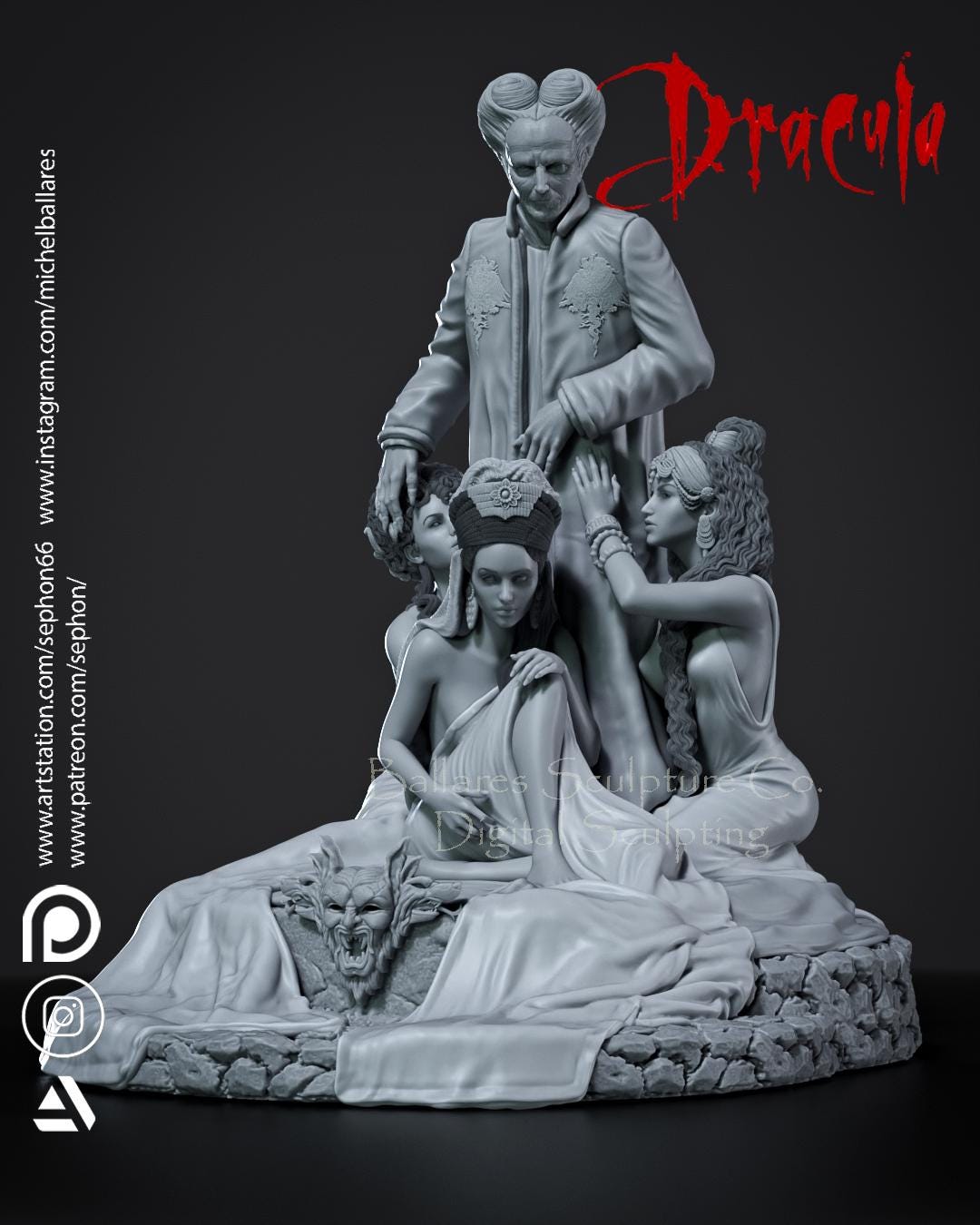 Dracula Statue Model Kit by Creative Geek MB