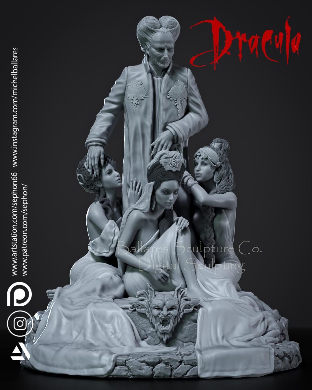 Dracula Statue Model Kit by Creative Geek MB