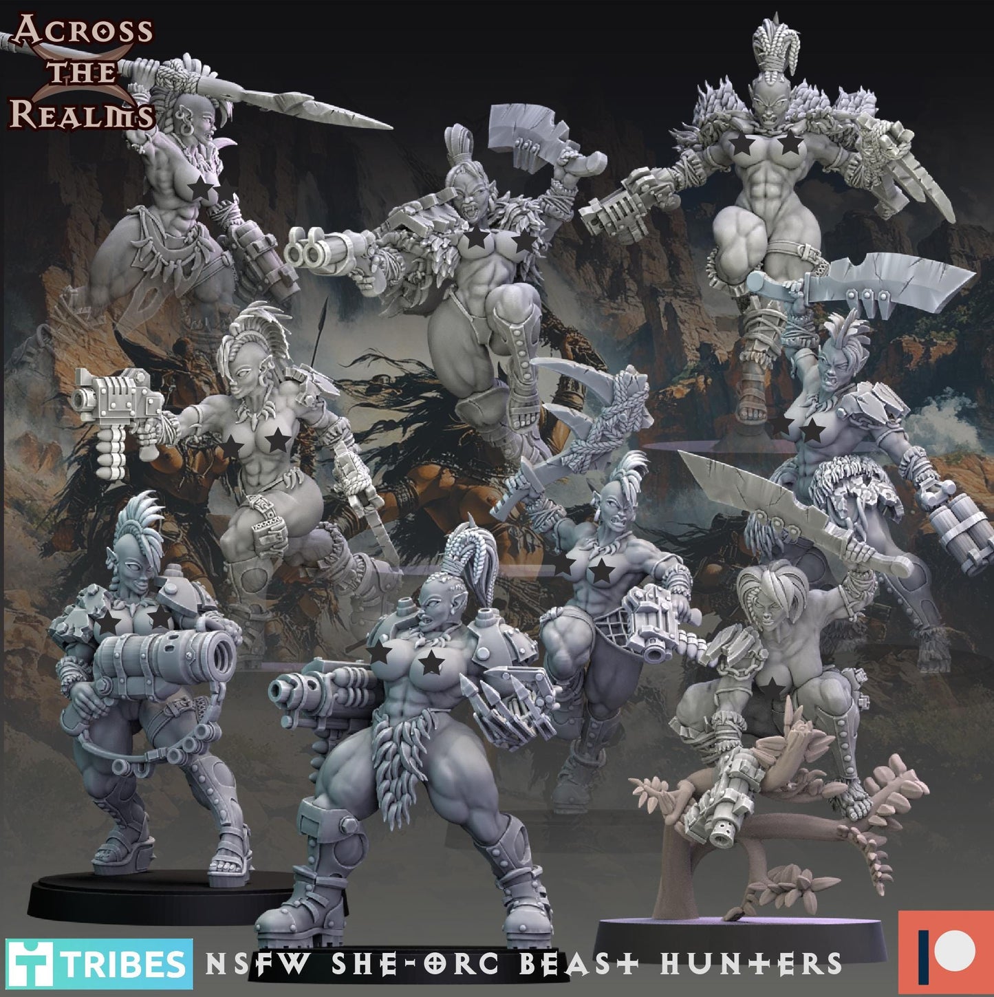 She-Orc Beast Hunters by Across the Realms Miniatures