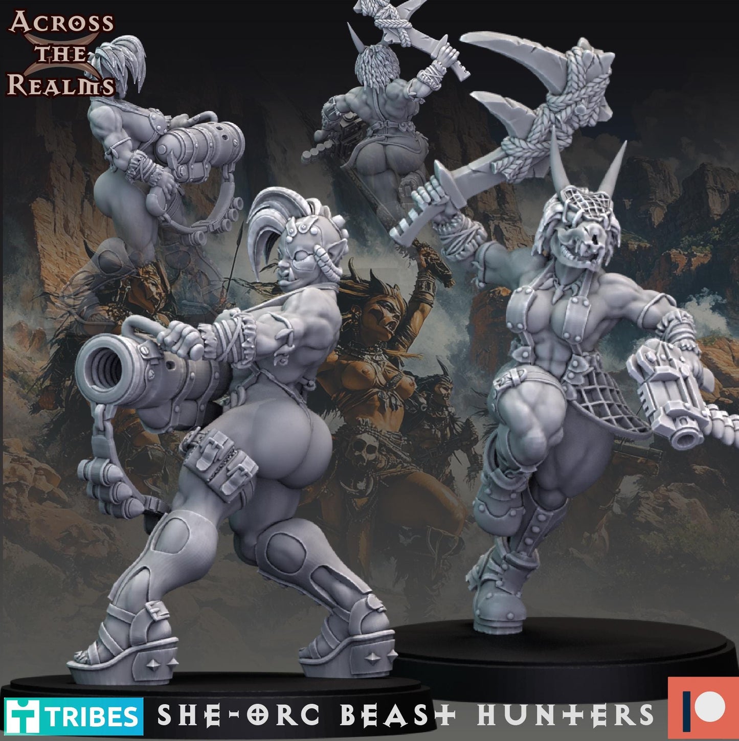 She-Orc Beast Hunters by Across the Realms Miniatures