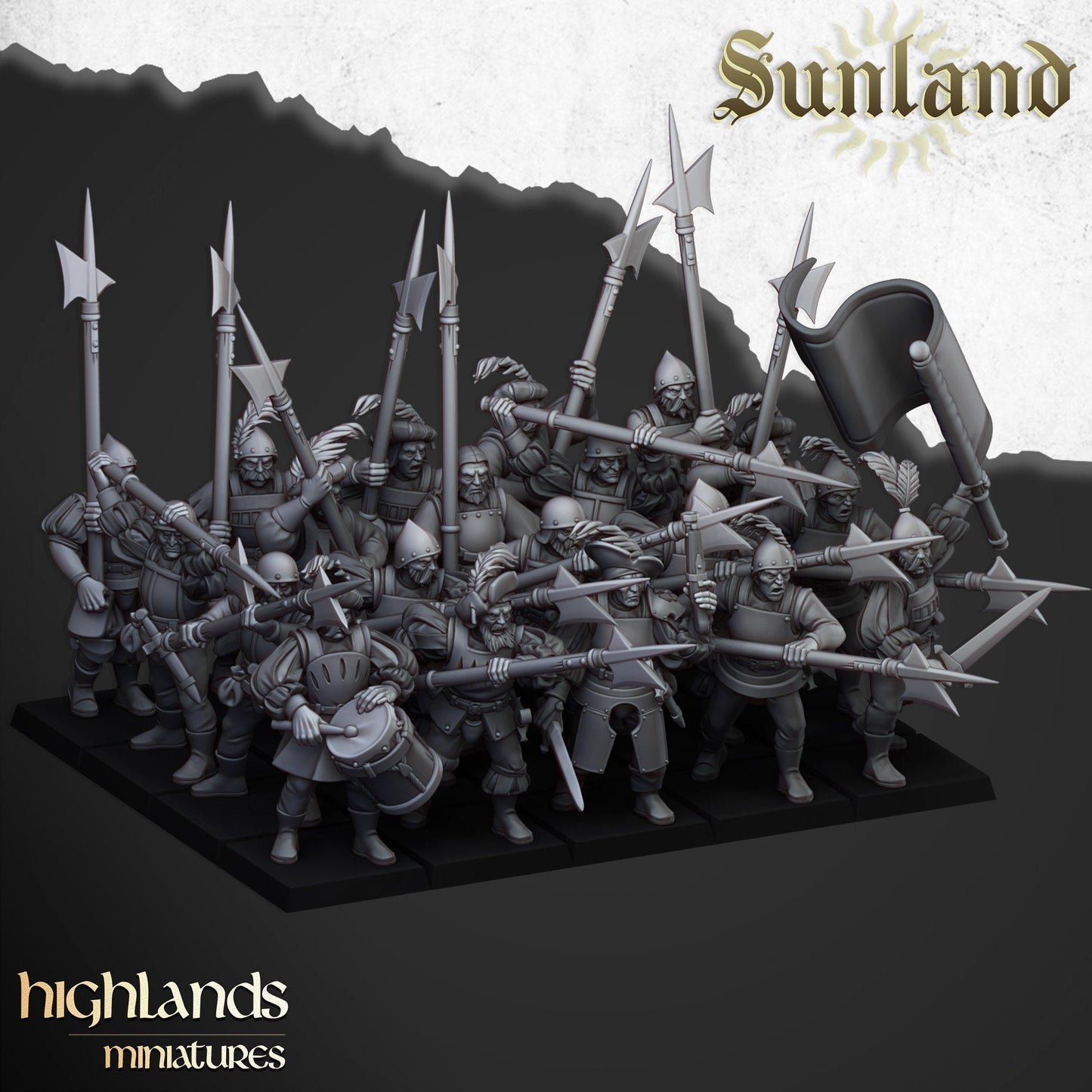 Halberds / Spearmen Unit of Sunland by Highland Miniatures