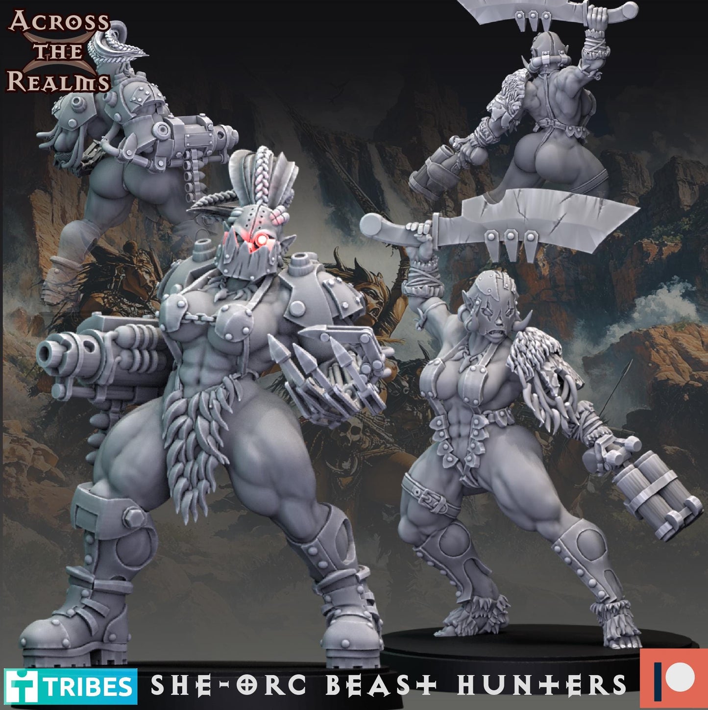 She-Orc Beast Hunters by Across the Realms Miniatures
