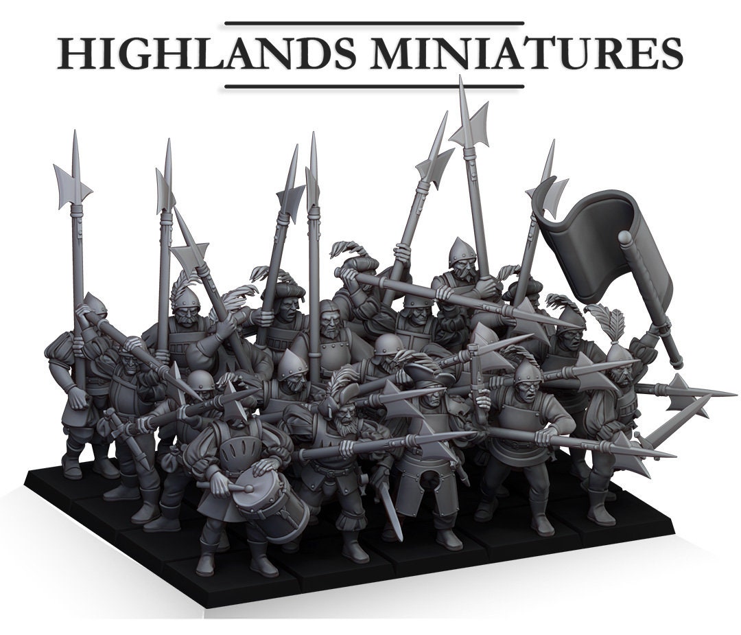 Halberds / Spearmen Unit of Sunland by Highland Miniatures