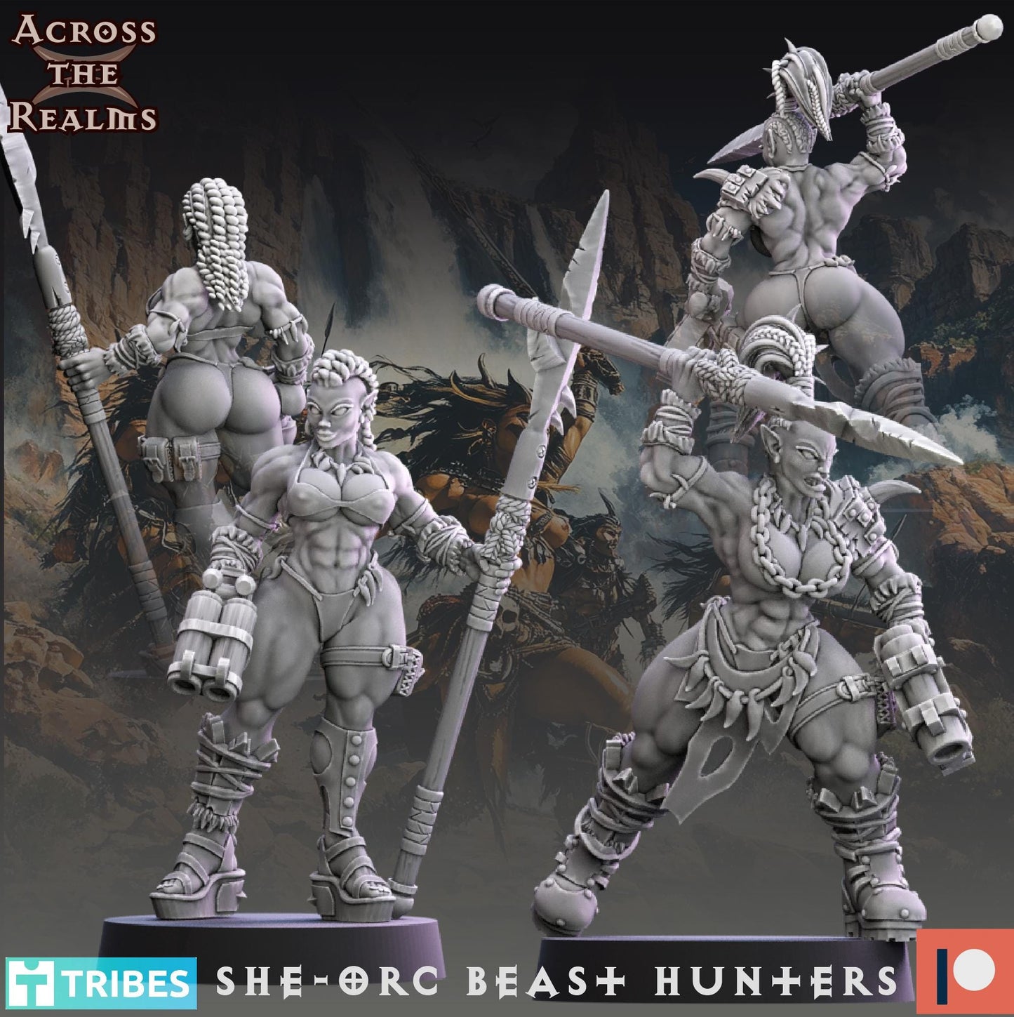 She-Orc Beast Hunters by Across the Realms Miniatures