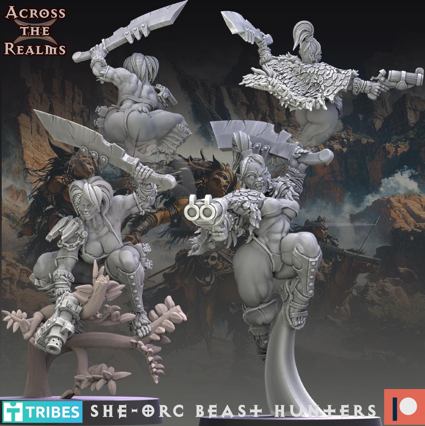 She-Orc Beast Hunters by Across the Realms Miniatures