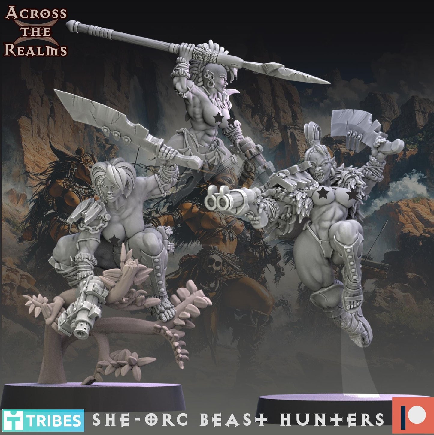 She-Orc Beast Hunters by Across the Realms Miniatures