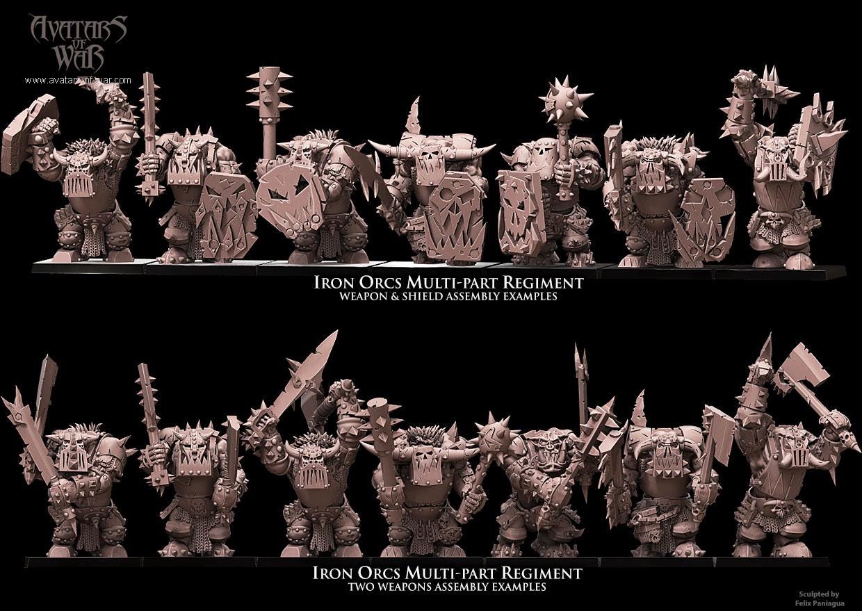 Iron Orcs Multipart Unit by Avatars of War Miniatures