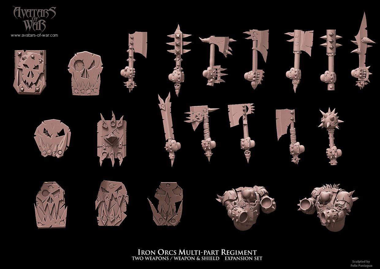 Iron Orcs Multipart Unit by Avatars of War Miniatures