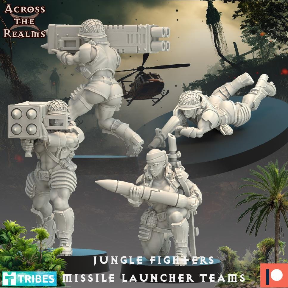 Jungle Fighters Missile Launcher Teams by Across the Realms Miniatures