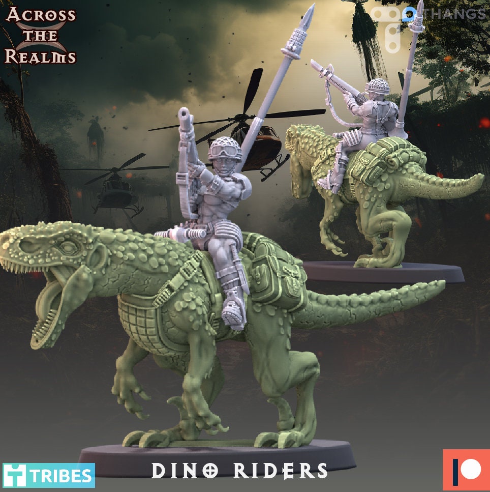 Jungle Dino Calvary by Across the Realms Miniatures