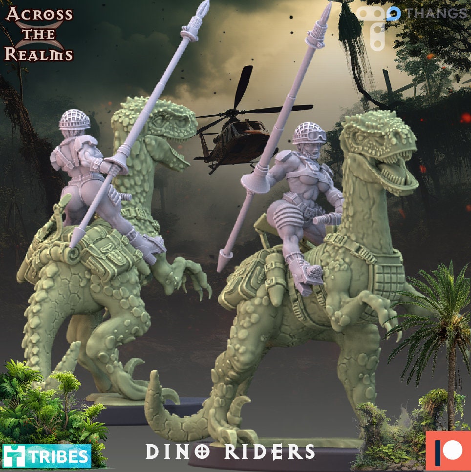 Jungle Dino Calvary by Across the Realms Miniatures