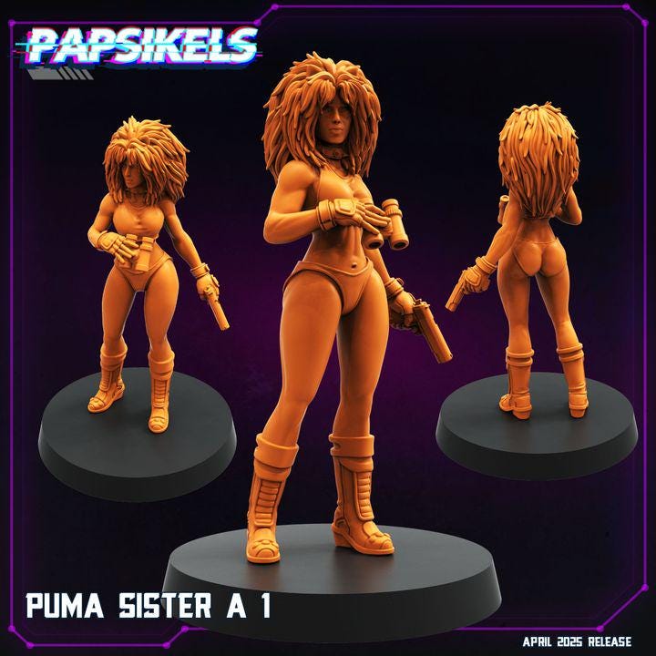 Puma Sisters by Papsikels Miniatures