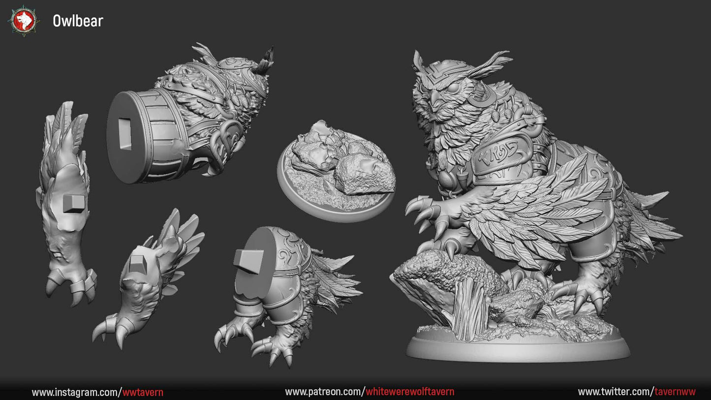 Owlbear from "Mystical Forest" by White Werewolf Tavern Miniatures