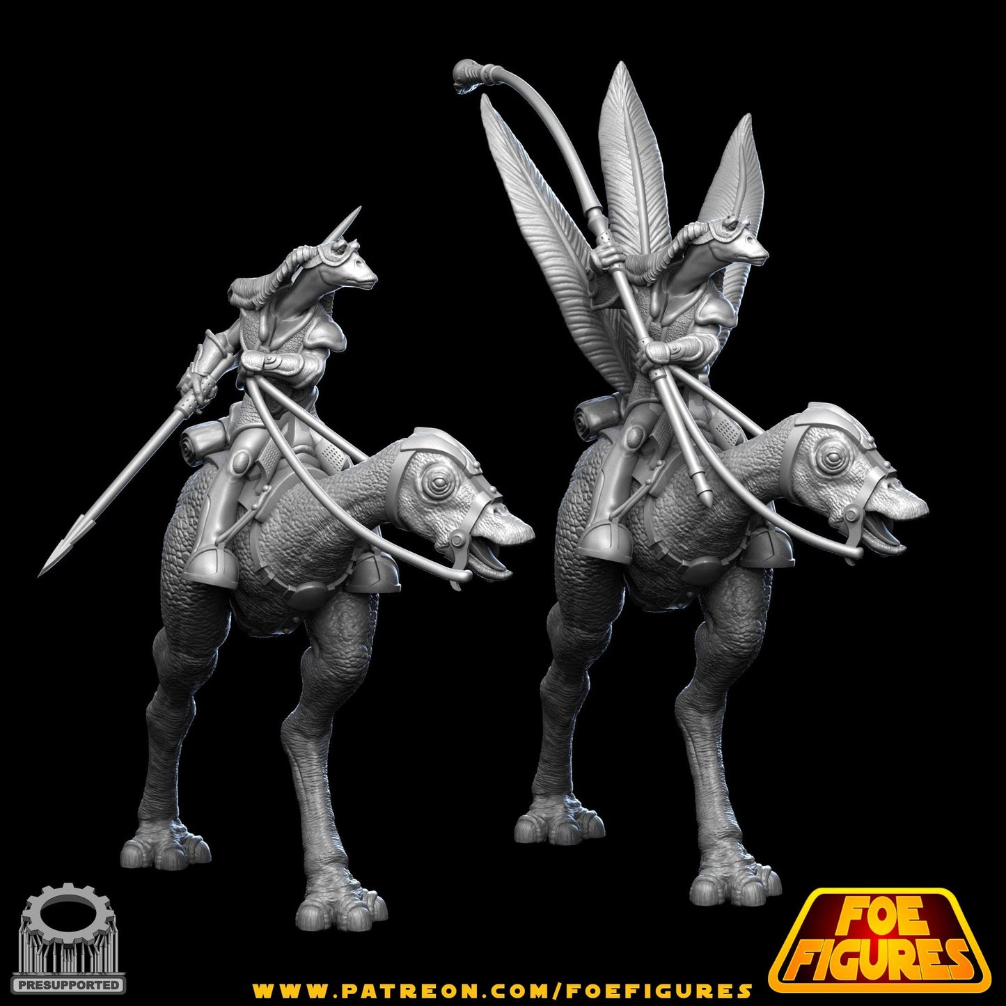 Gungan Kaadu Riders by Foe Figures Miniatures