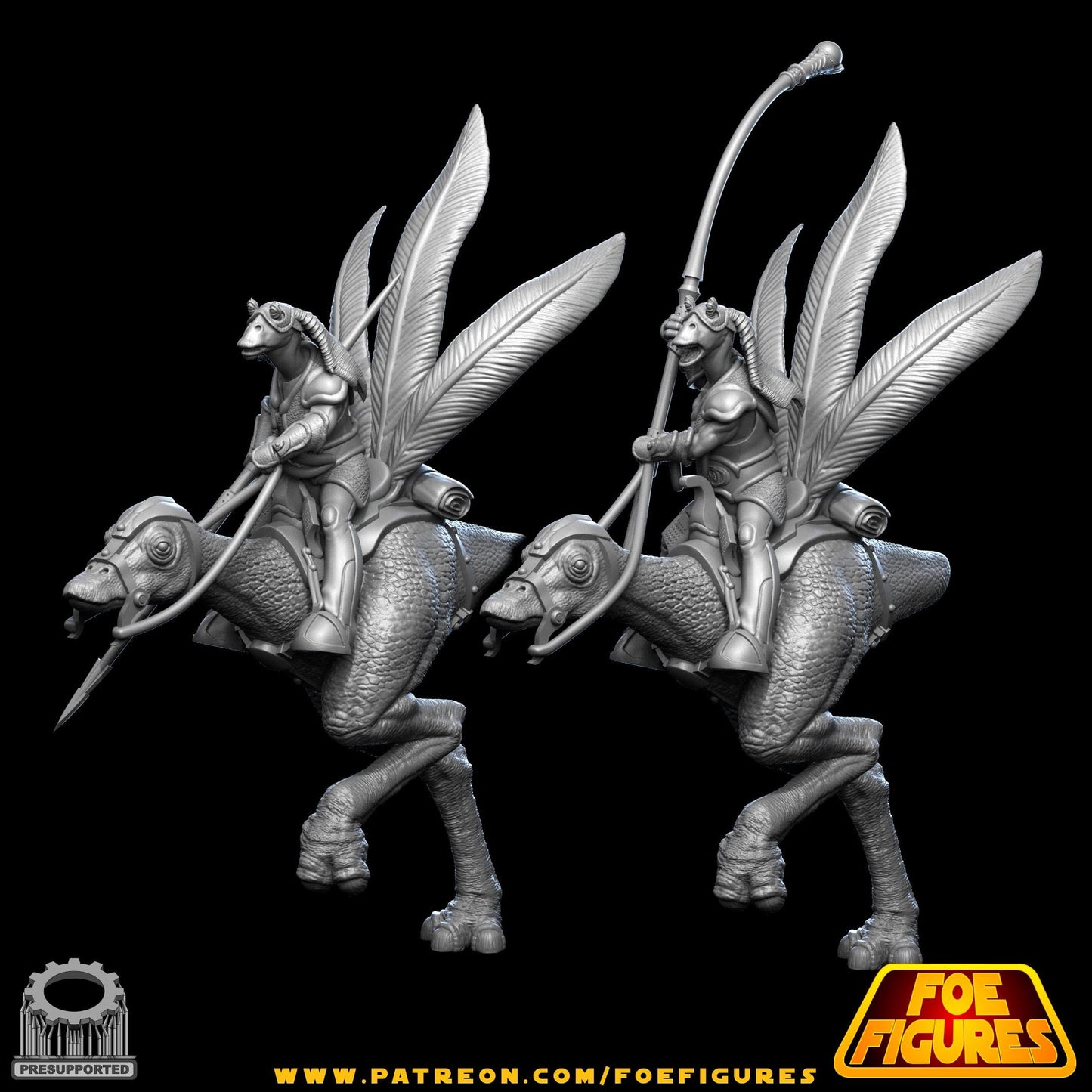 Gungan Kaadu Riders by Foe Figures Miniatures