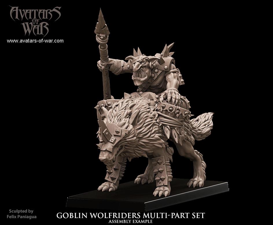Goblin Wolf Rider Multipart Unit by Avatars of War Miniatures