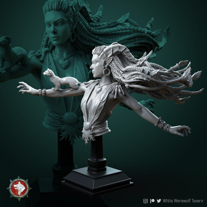 Lesika Light Eyed Druid from "Circle of Druids" by White Werewolf Tavern Miniatures