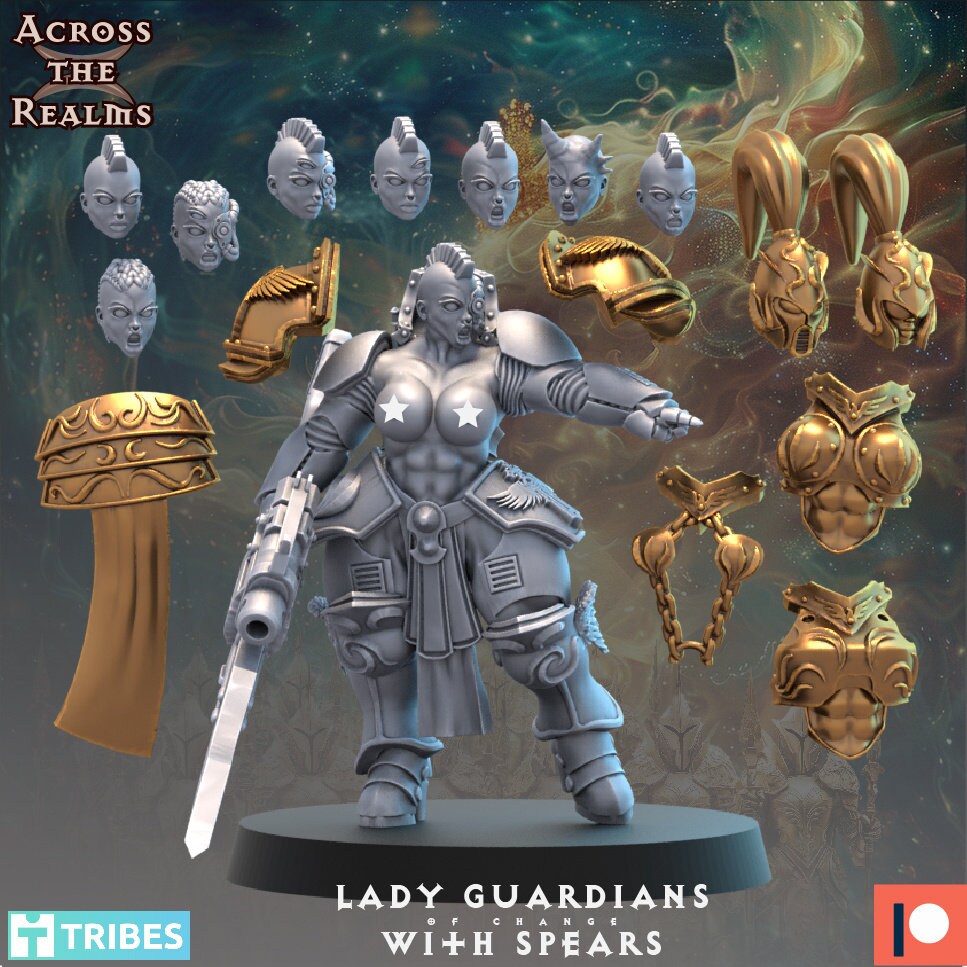 Lady Guardians with Spears by Across the Realms Miniatures