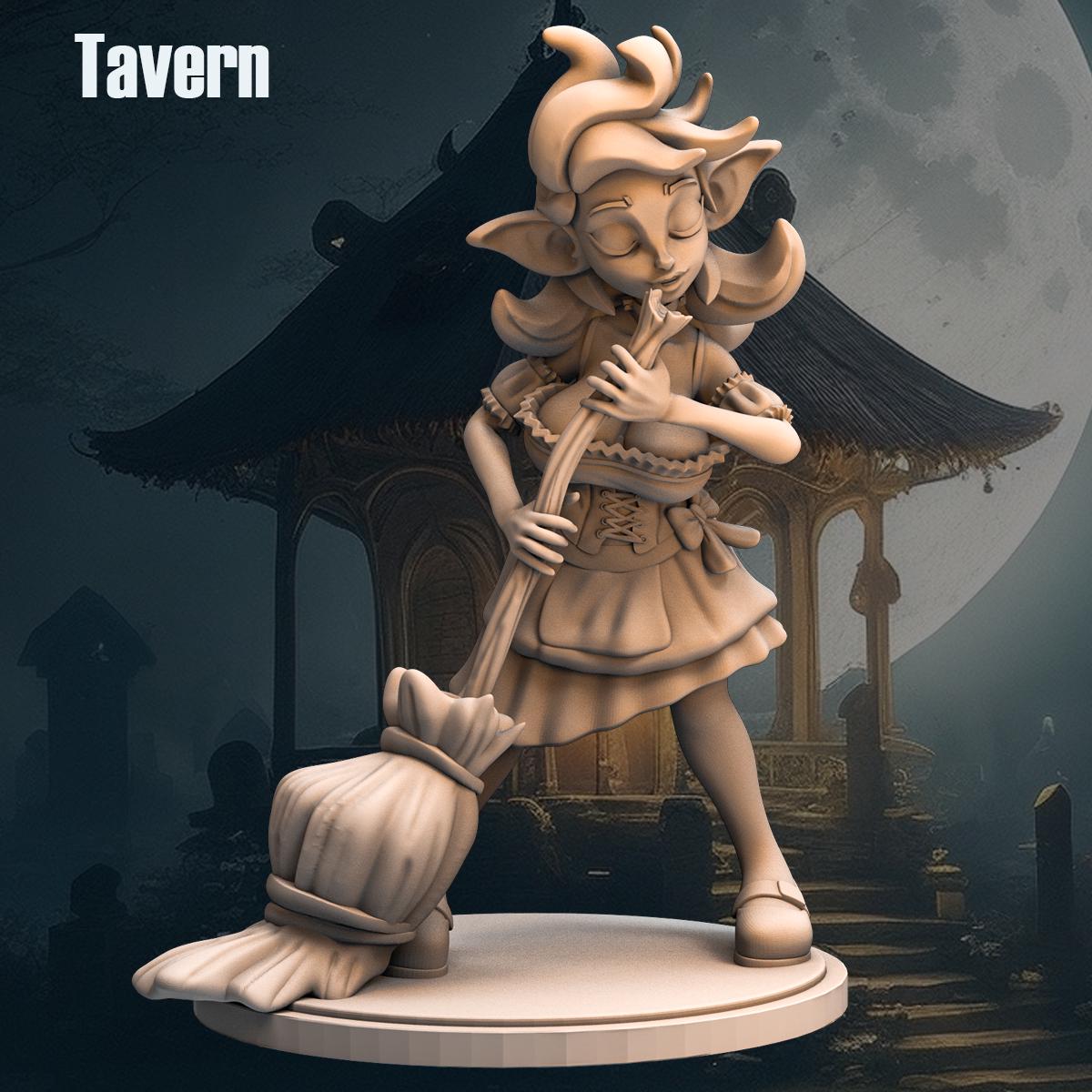 Claria Waitress from "Goblin Tavern" by Anexeo Miniatures