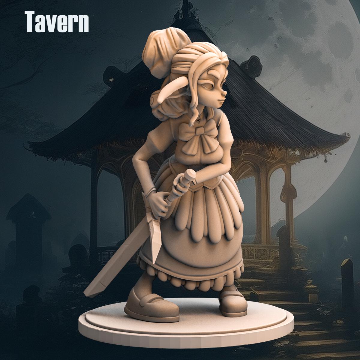 Yolanda Waitress from "Goblin Tavern" by Anexeo Miniatures
