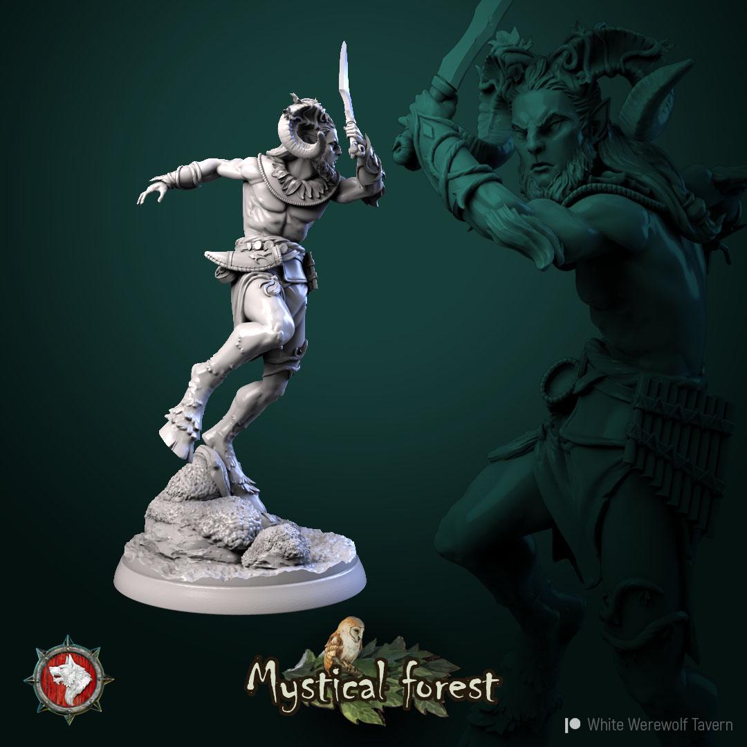 Satyrs from "Mystical Forest" by White Werewolf Tavern Miniatures