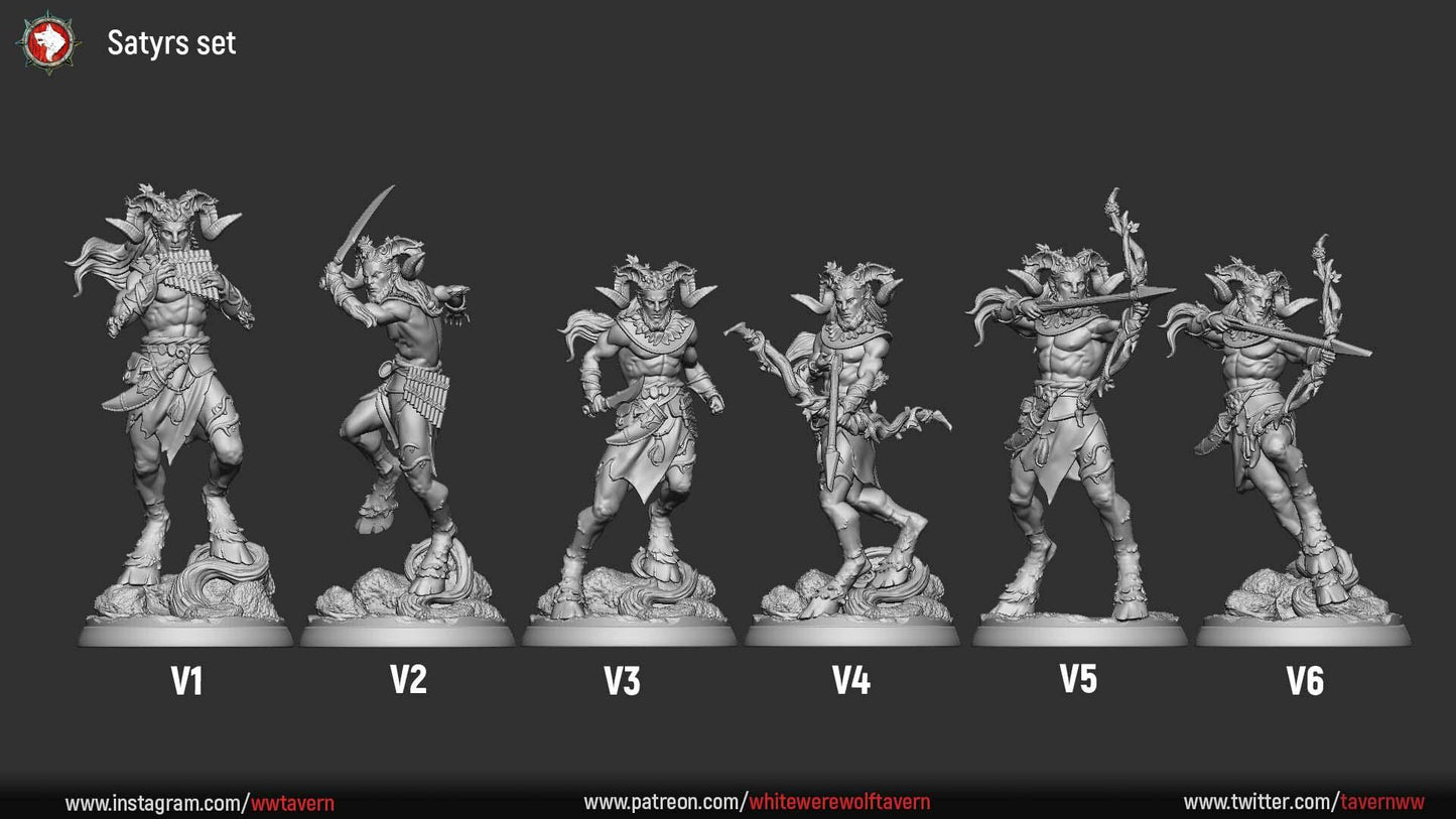 Satyrs from "Mystical Forest" by White Werewolf Tavern Miniatures