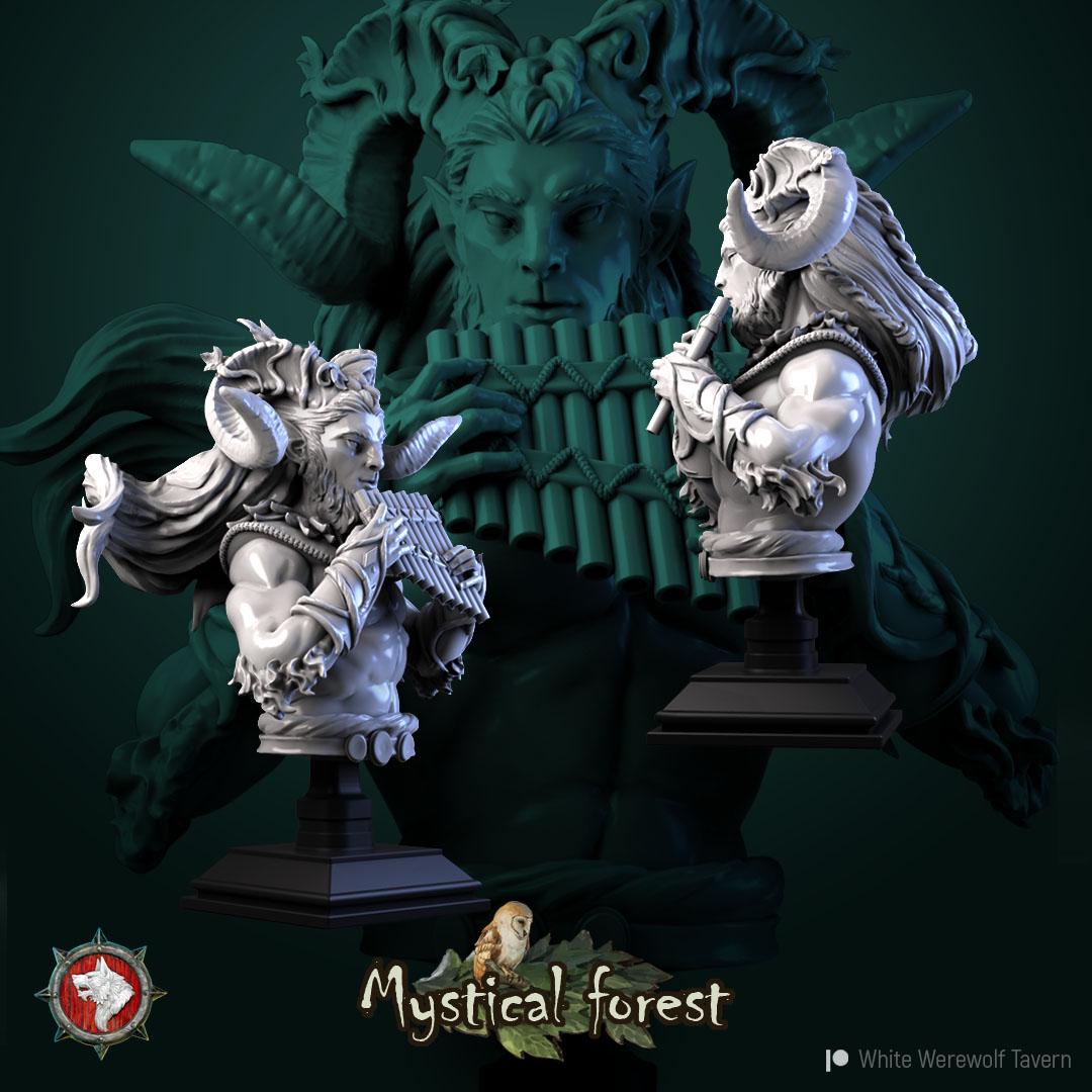 Satyrs from "Mystical Forest" by White Werewolf Tavern Miniatures