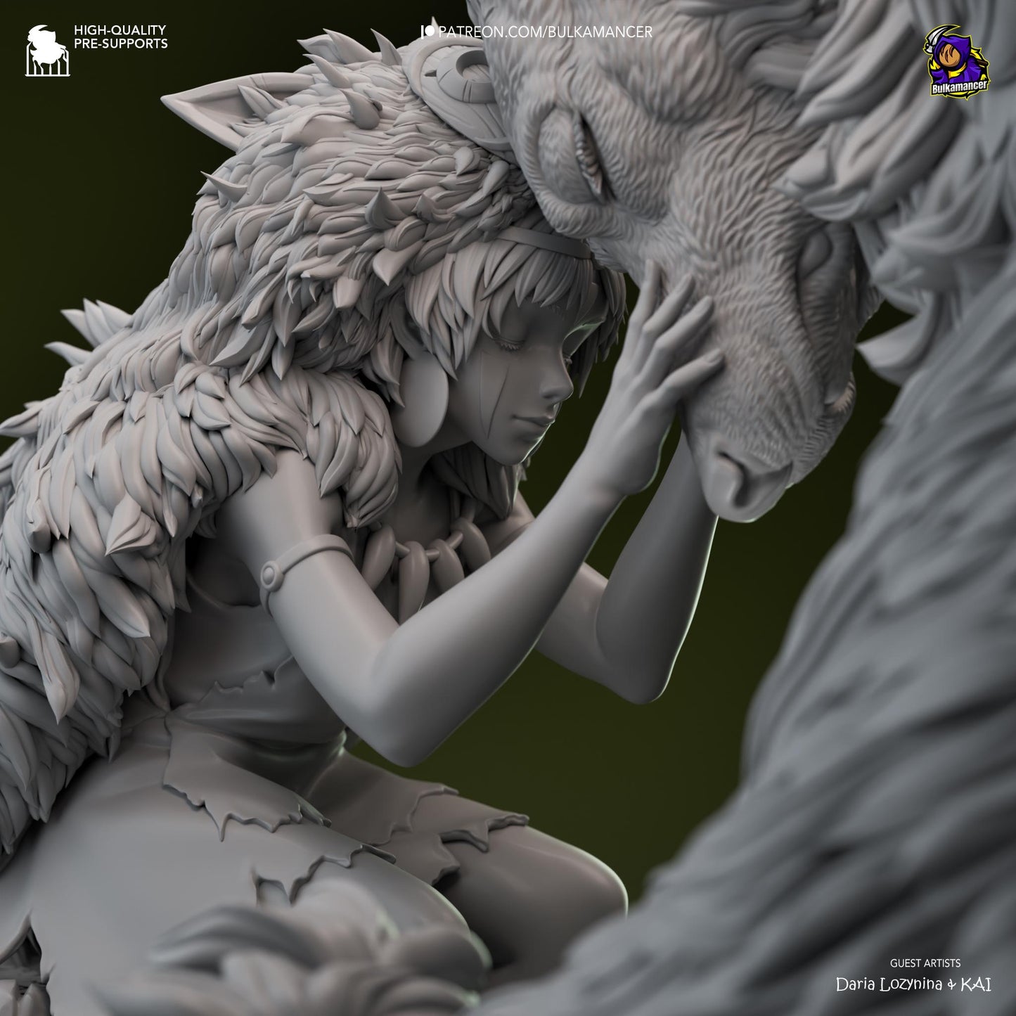 Wolf Princess Statue Model Kit by Bulkamancer Sculpts
