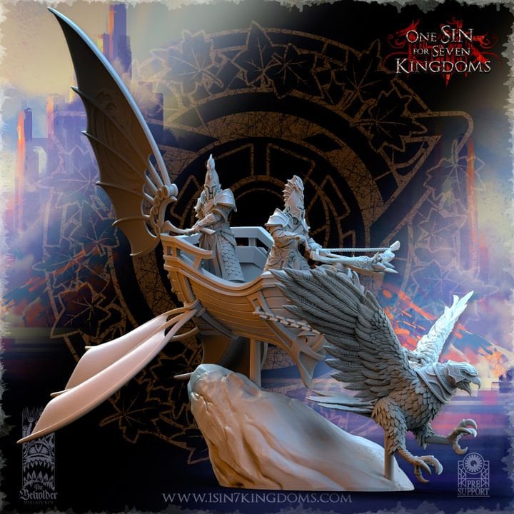 Silvermoor Elves Eagle Chariot by Beholder Miniatures