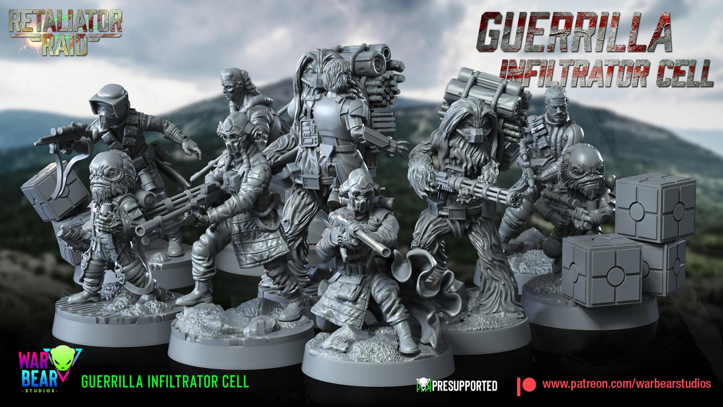 Guerrilla Infiltrator Cell Squad by War Bear Studios Miniatures