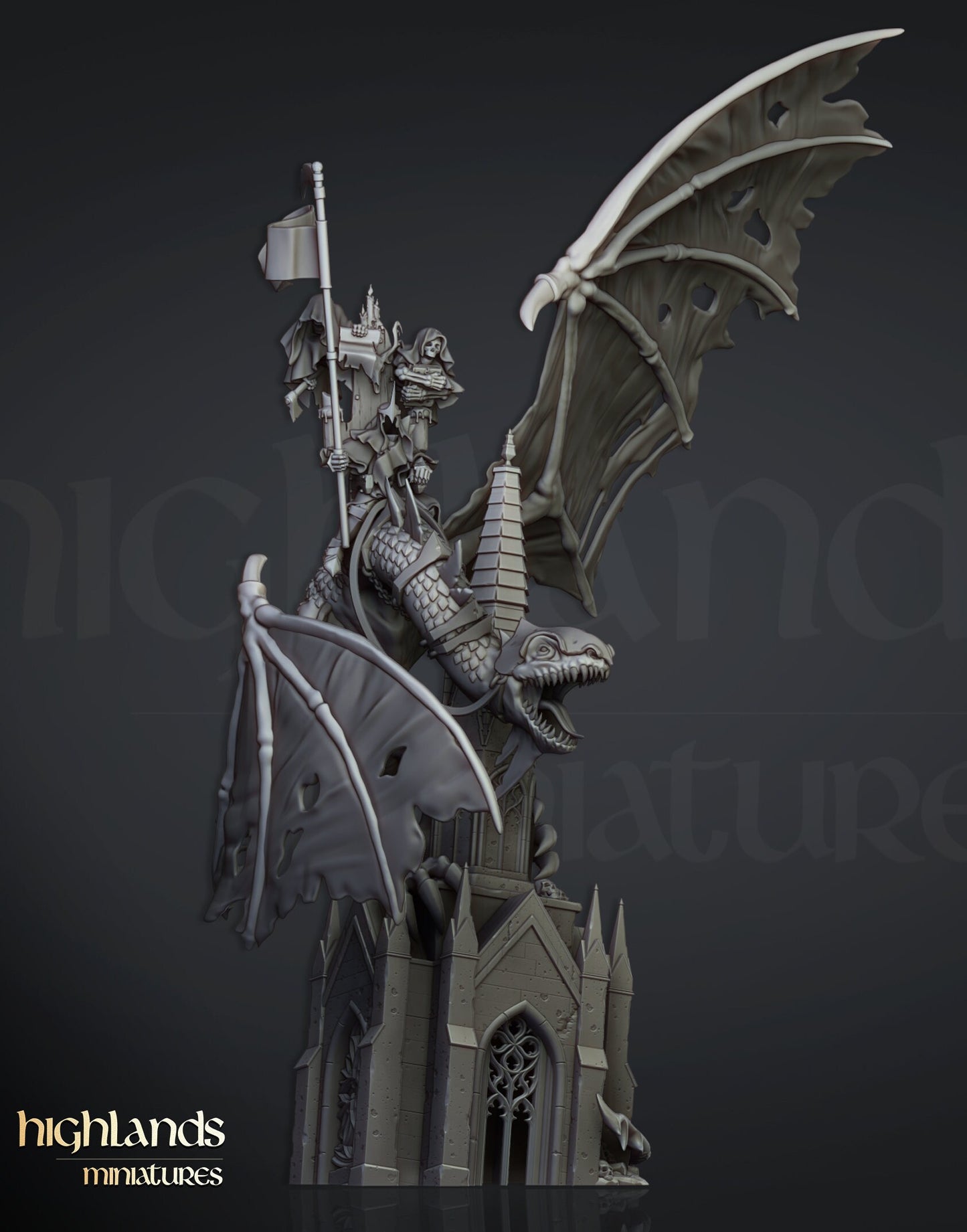 Lord Necromancer on Dragon by Highland Miniatures