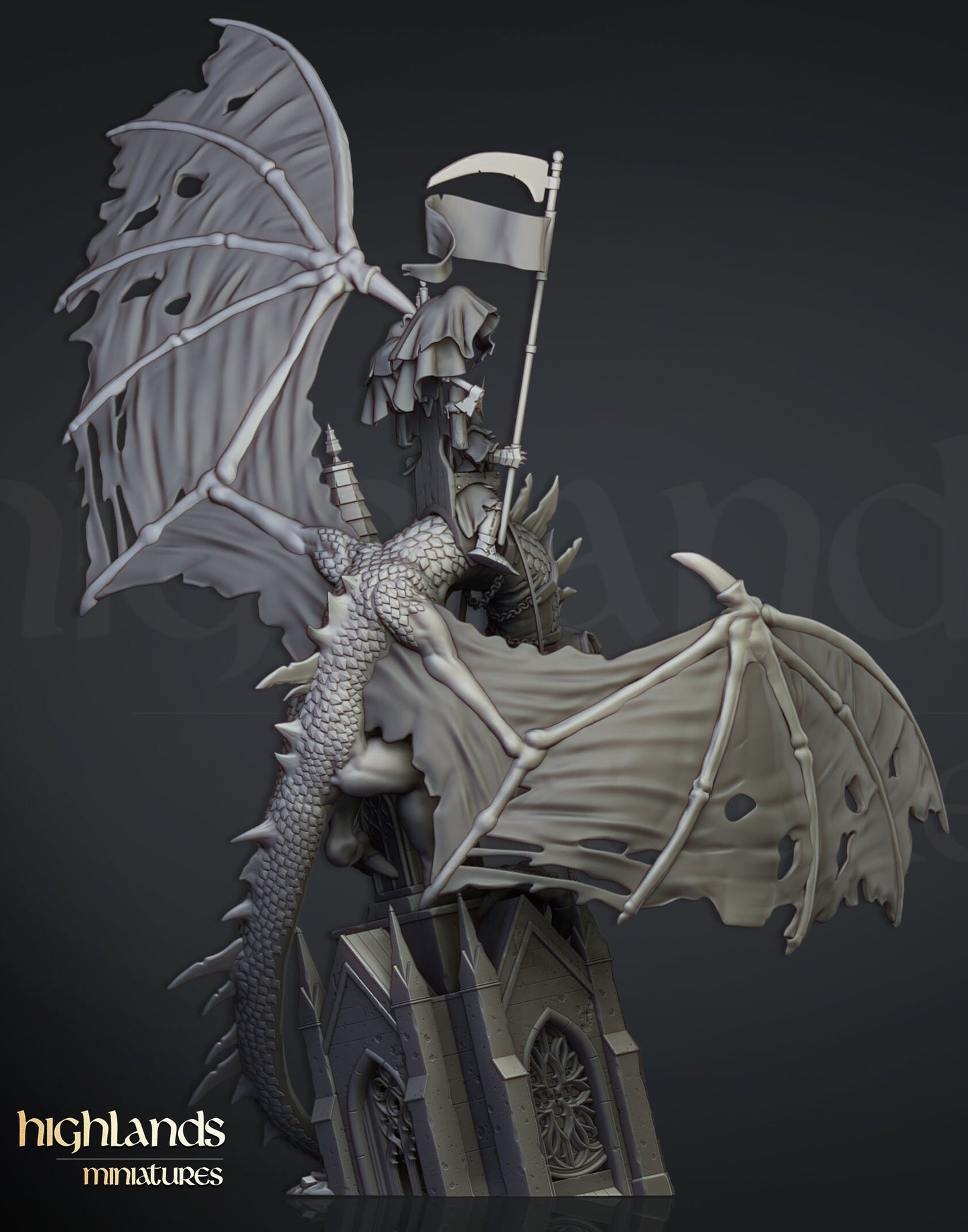 Lord Necromancer on Dragon by Highland Miniatures